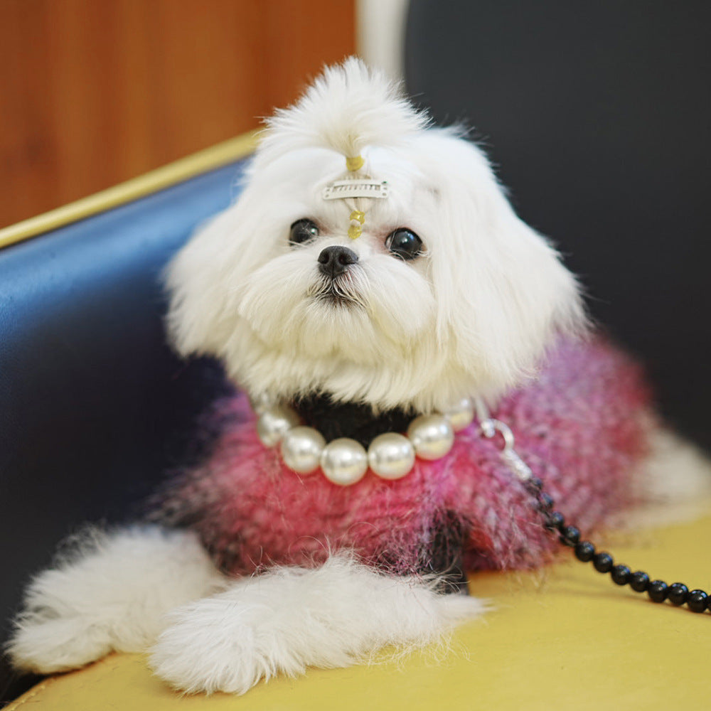 Pearl Dog Cat Bead Necklace Collar