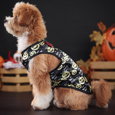 Halloween Pumpkin Printed Bow Dog Cat Vest