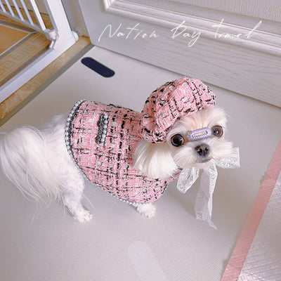 Sweet Pearl Princess Dog Cape with Hat