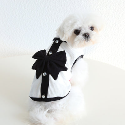Bow Design Boy Girl Dog Cat Dress/Vest