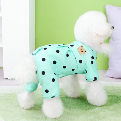 Belly Protecting Polka Dot Dog Jumpsuits