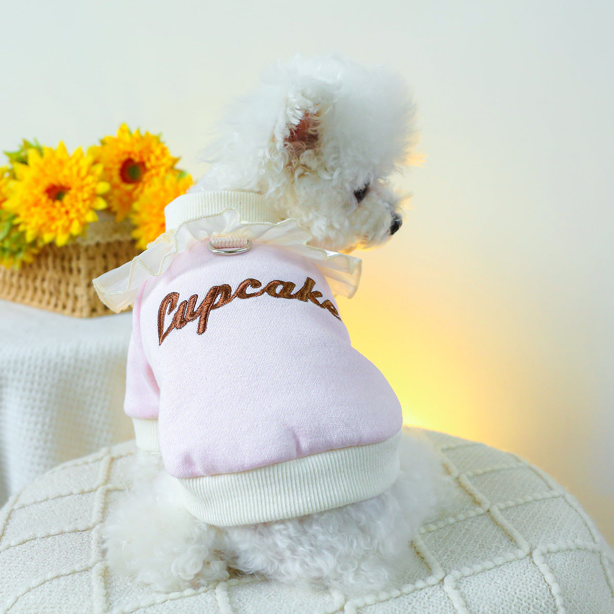 Cupcake Lace Collar Dog Cat Sweatshirt