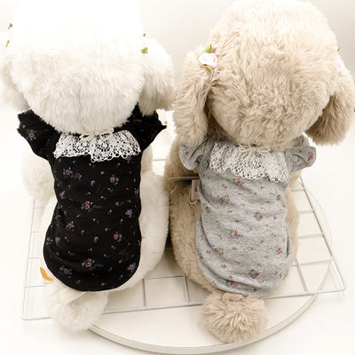 Sweet Floral Lace Collar Dog Cat Vest