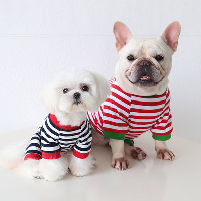 Christmas Tree Striped Dog Jumpsuits