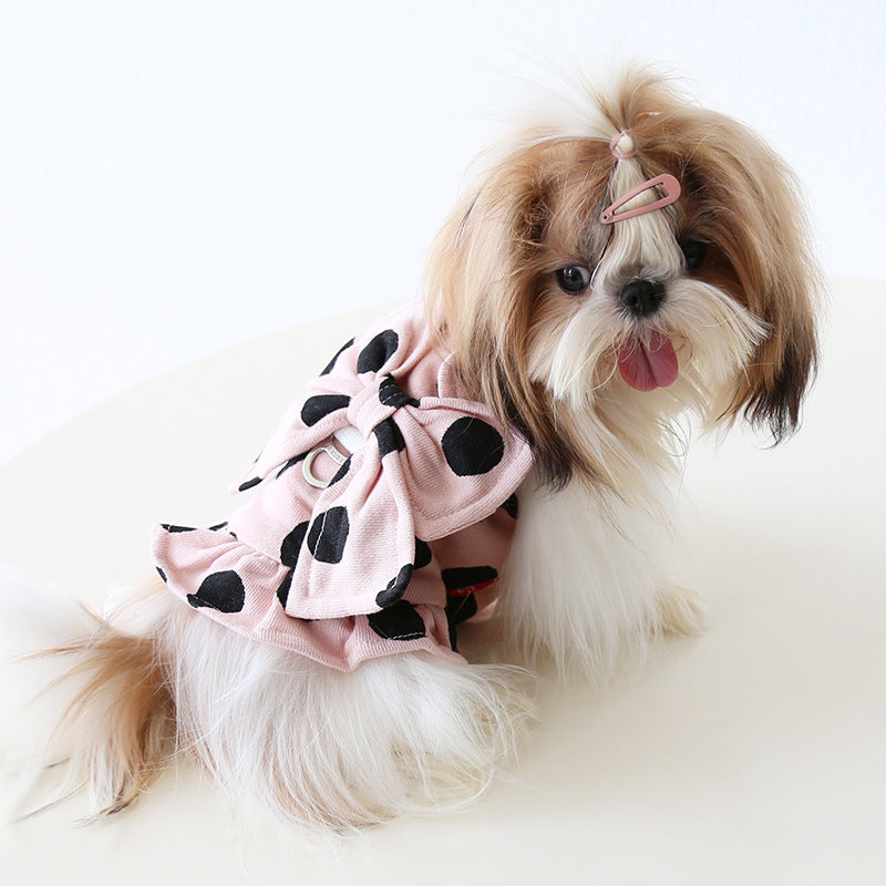 Leopard Polka Dot Dog Harness Dress