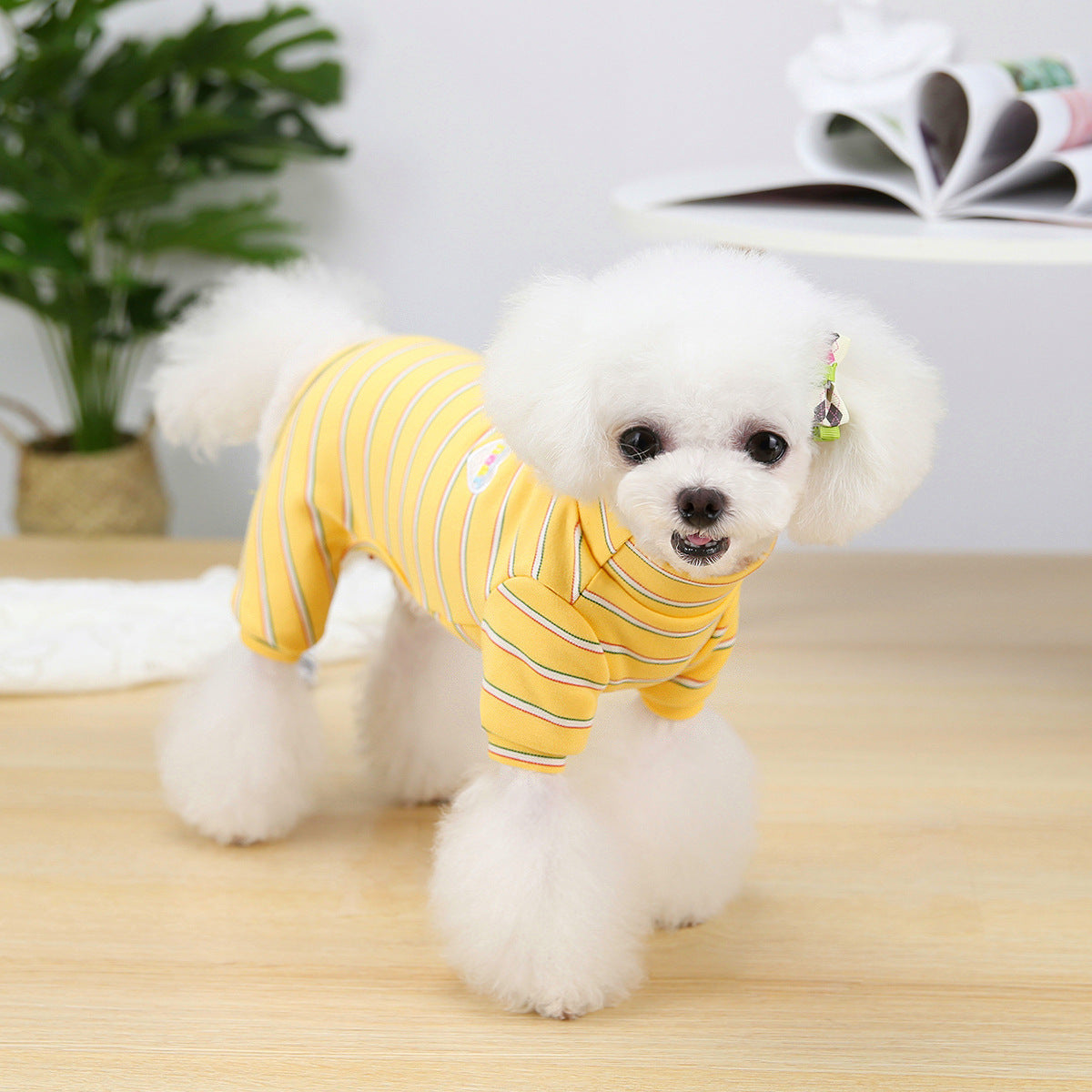 Casual Striped Heart Dog Jumpsuits Pajama