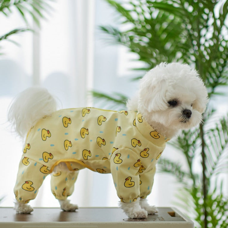Detachable Animal Printed Dog Raincoat