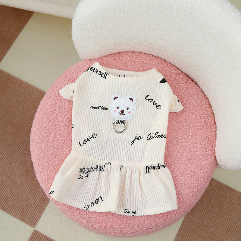 Bear Letter Printed Dog Dress Harness