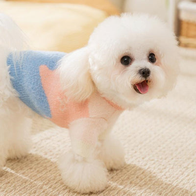 Color Block Warm Soft Dog Cat Sweater