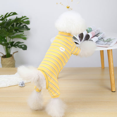 Casual Striped Heart Dog Jumpsuits Pajama