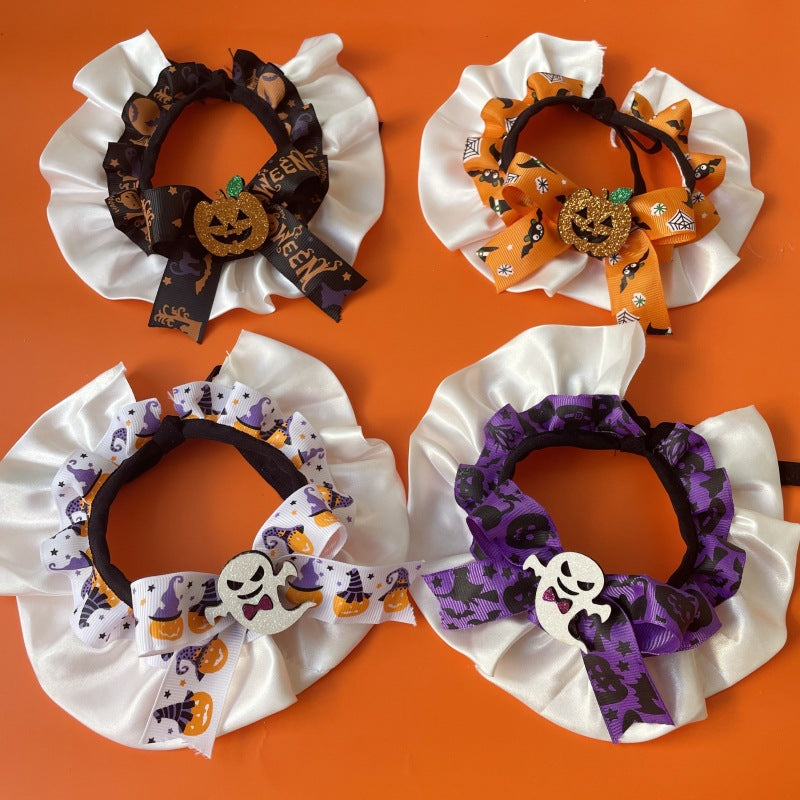 Halloween Pumpkin Skull Dog Cat Collar Bib