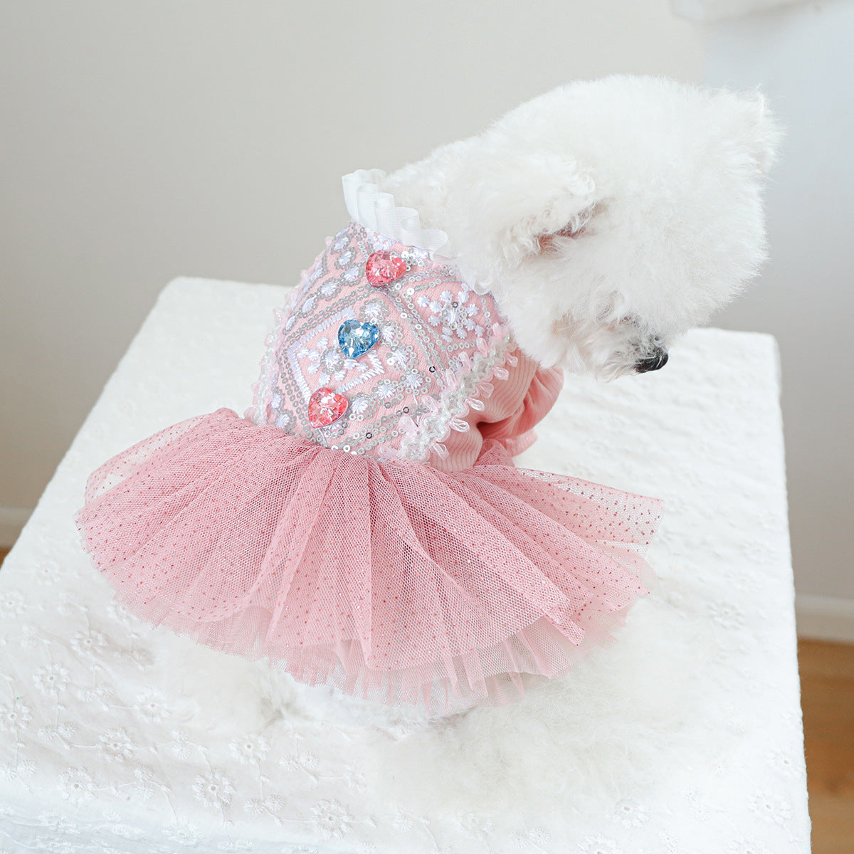 Heart Flower Dog Cat Princess Dress