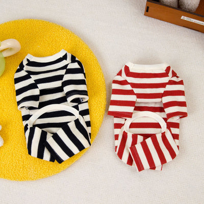 Cartoon Striped Waffle Dog Jumpsuits