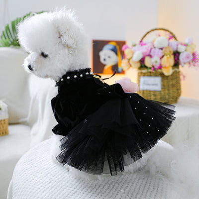 Rose Decor Dog Cat Wedding Dress