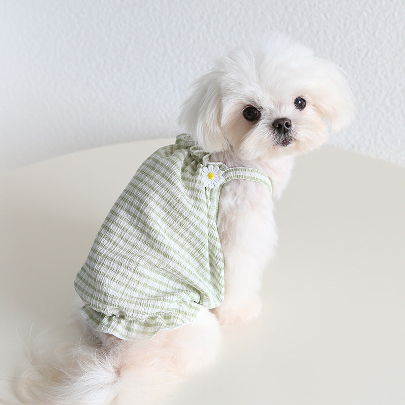 Breathable Daisy Plaid Dog Cat Vest