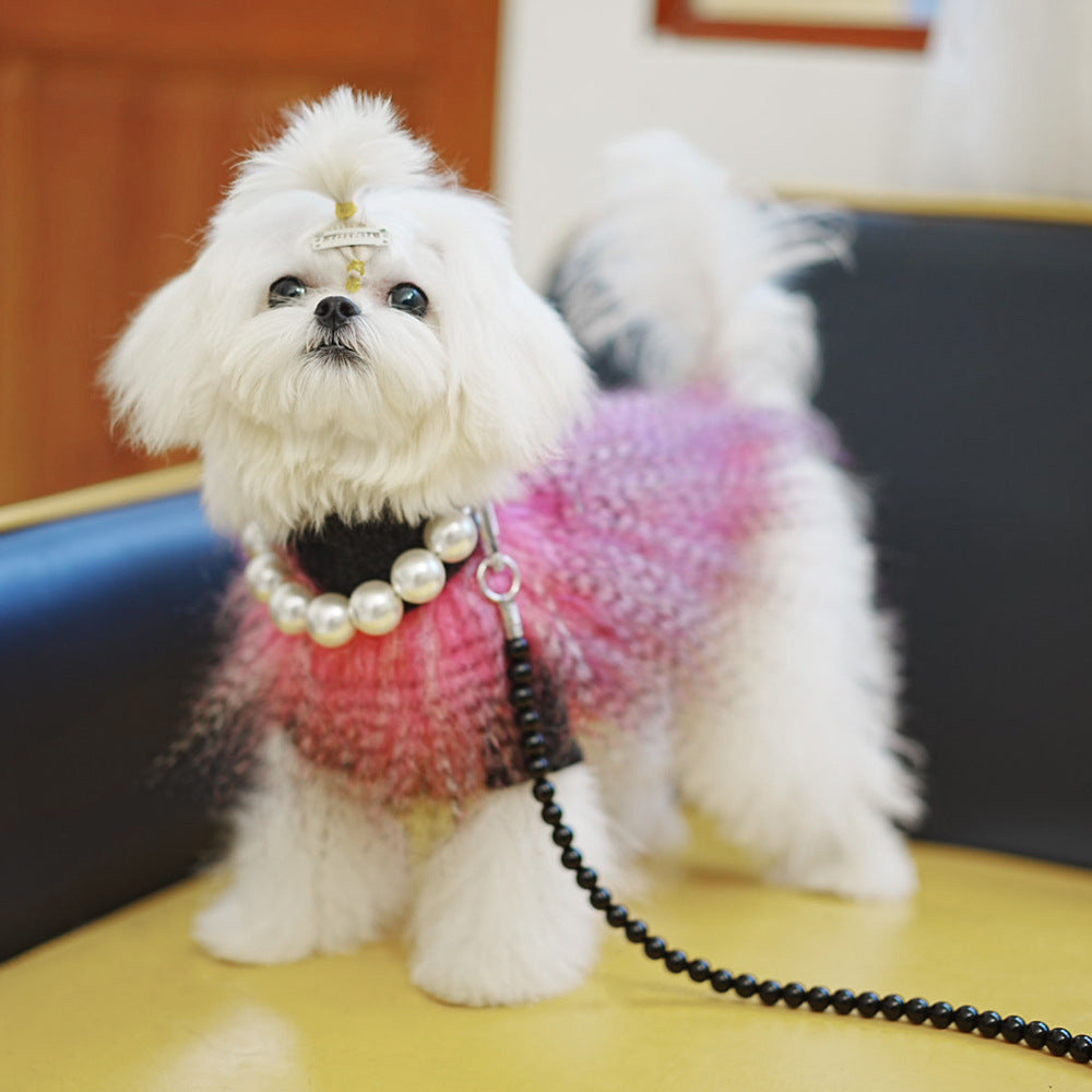 Faux Fur Multicolor Dog Cat Sweater