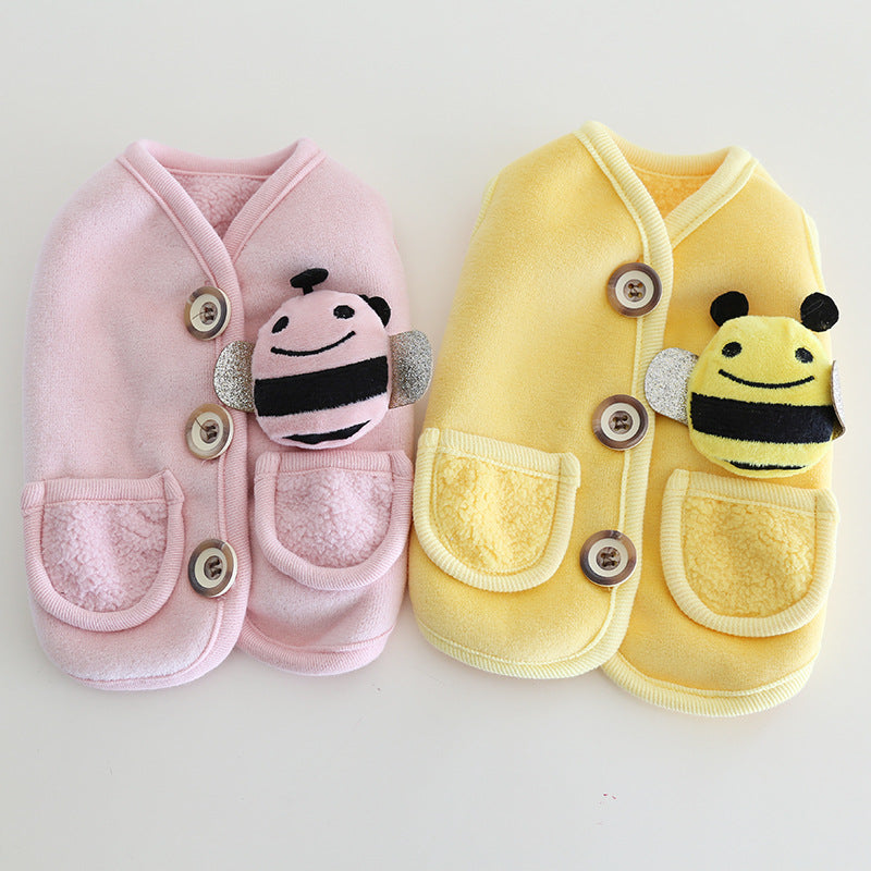 Cute Bee Soft Fleece Dog Cat Jacket Vest