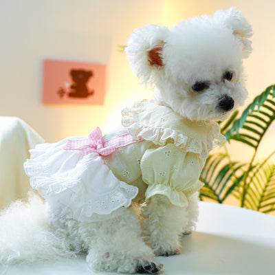 Sweet Bear Lace Bow Dog Dress Harness