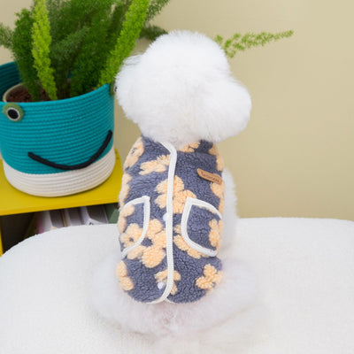 Flower Printed Warm Pet Vest