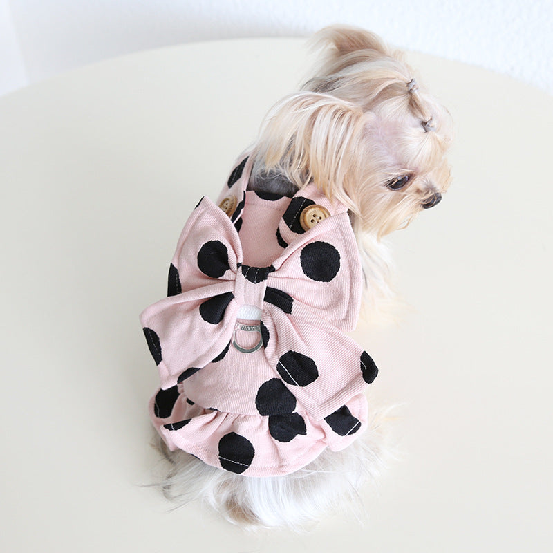 Leopard Polka Dot Dog Harness Dress