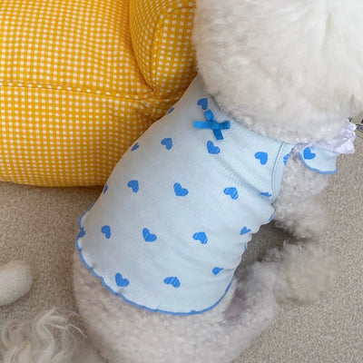 Little Heart Lace Sleeves Dog Cat Vest