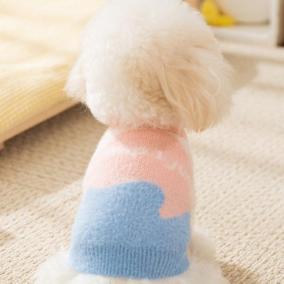 Color Block Warm Soft Dog Cat Sweater