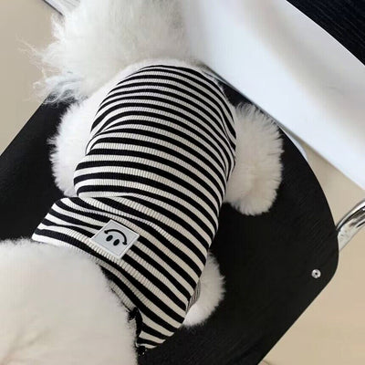 Smile Face Striped Two Legs Dog Clothes