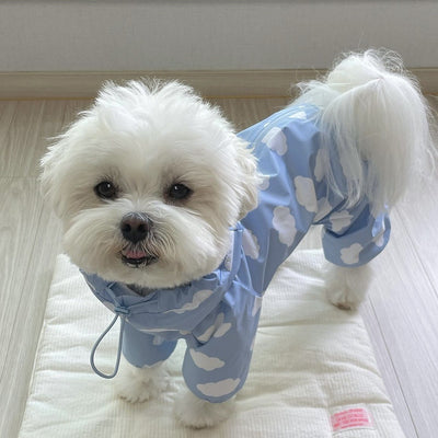 Heart/Cloud Printed Dog Cat Raincoat