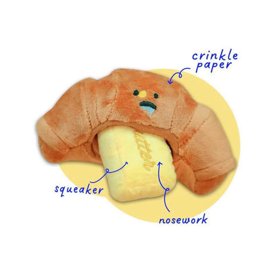 Croissant Pattern Squeaky Dog Toy