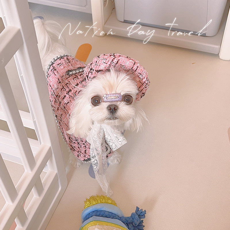 Sweet Pearl Princess Dog Cape with Hat