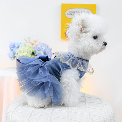 Crown Star Lace Dog Cat Princess Dress