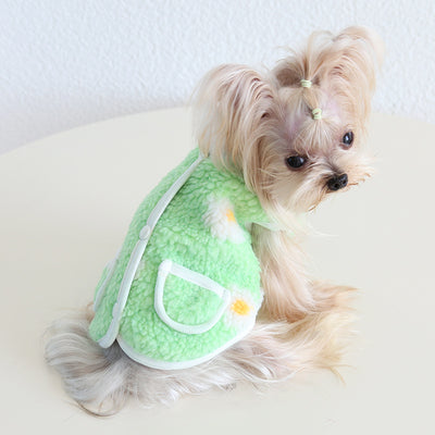 Sweet Flower Fleece Warm Dog Cat Jacket Vest