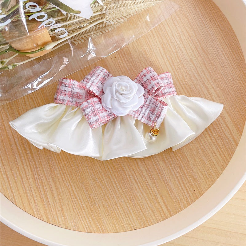 Flower Decor Plaid Dog Cat Collar