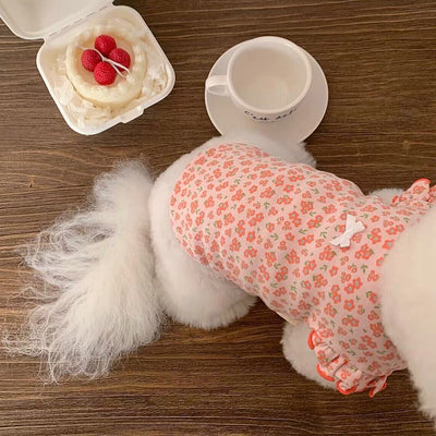 Sweet Flower Sleeve Dog Cat Vest