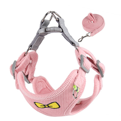 Bow Printed Soft Dog Harness&Leash