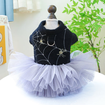 Halloween Lace Spider Dog Cat Dress