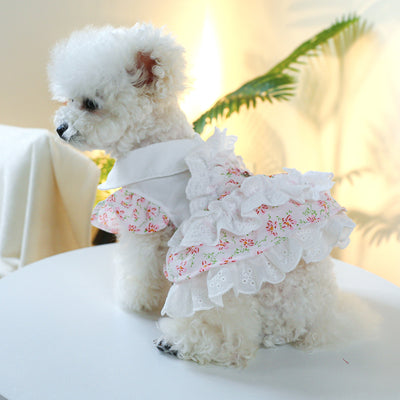 Flower Lace Decor Dog Cat Dress Harness