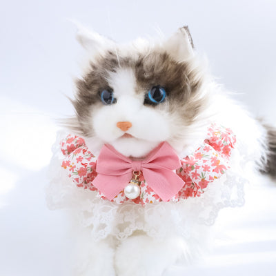 Lace Bowknot Bell Dog Cat Bib