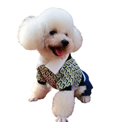 Casual Knitted Shirt Design Dog Jumpsuits
