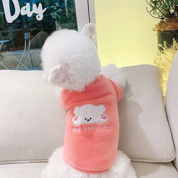 Puppy Printed Fleece Warm Dog Hoodie