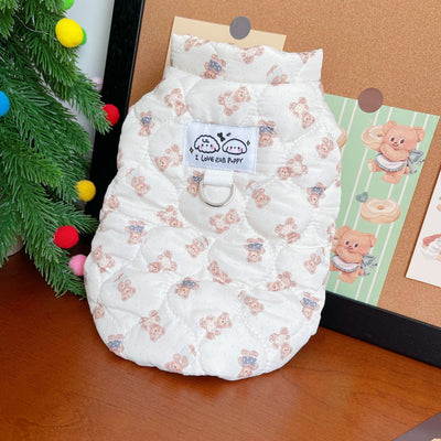 Sweet Bear Printed Dog Cat Harness Jacket Vest