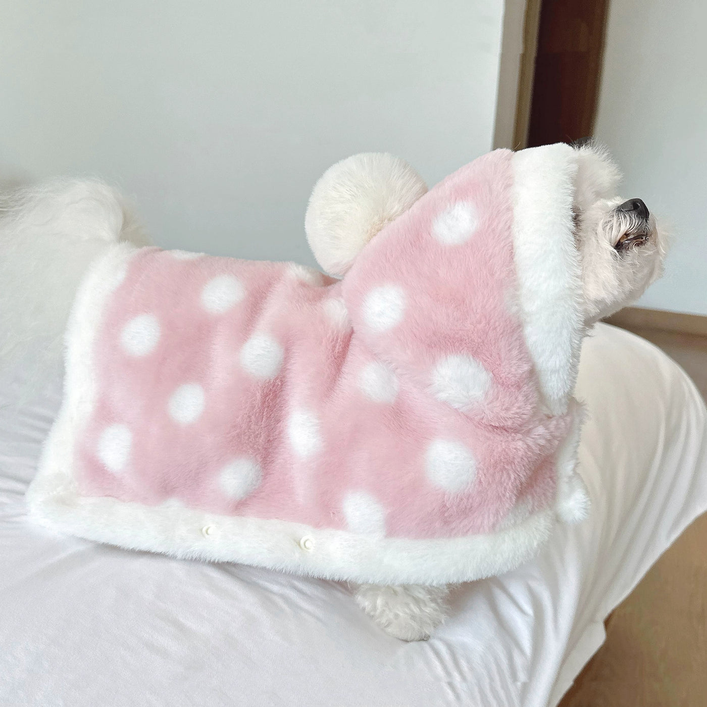 Polka Dot Printed Warm Dog Cat Blanket Cloak