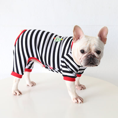 Christmas Tree Striped Dog Jumpsuits