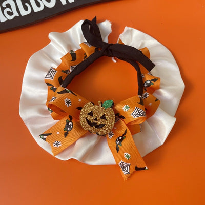 Halloween Pumpkin Skull Dog Cat Collar Bib