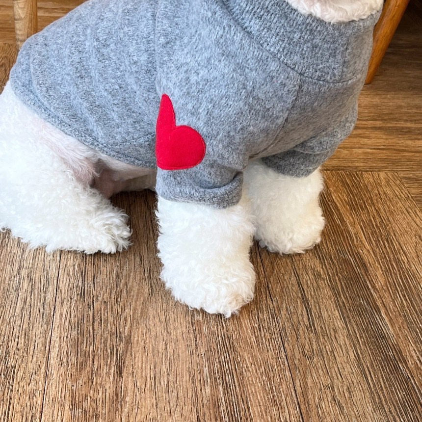 Heart Printed Warm Fleece Dog Cat Hoodie