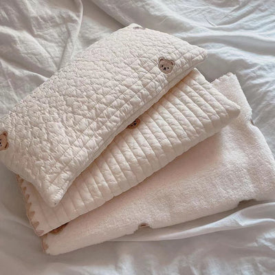 Bear Printed Dog Mat Quilt Pillow 3pcs Set