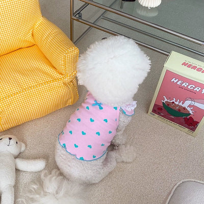 Little Heart Lace Sleeves Dog Cat Vest