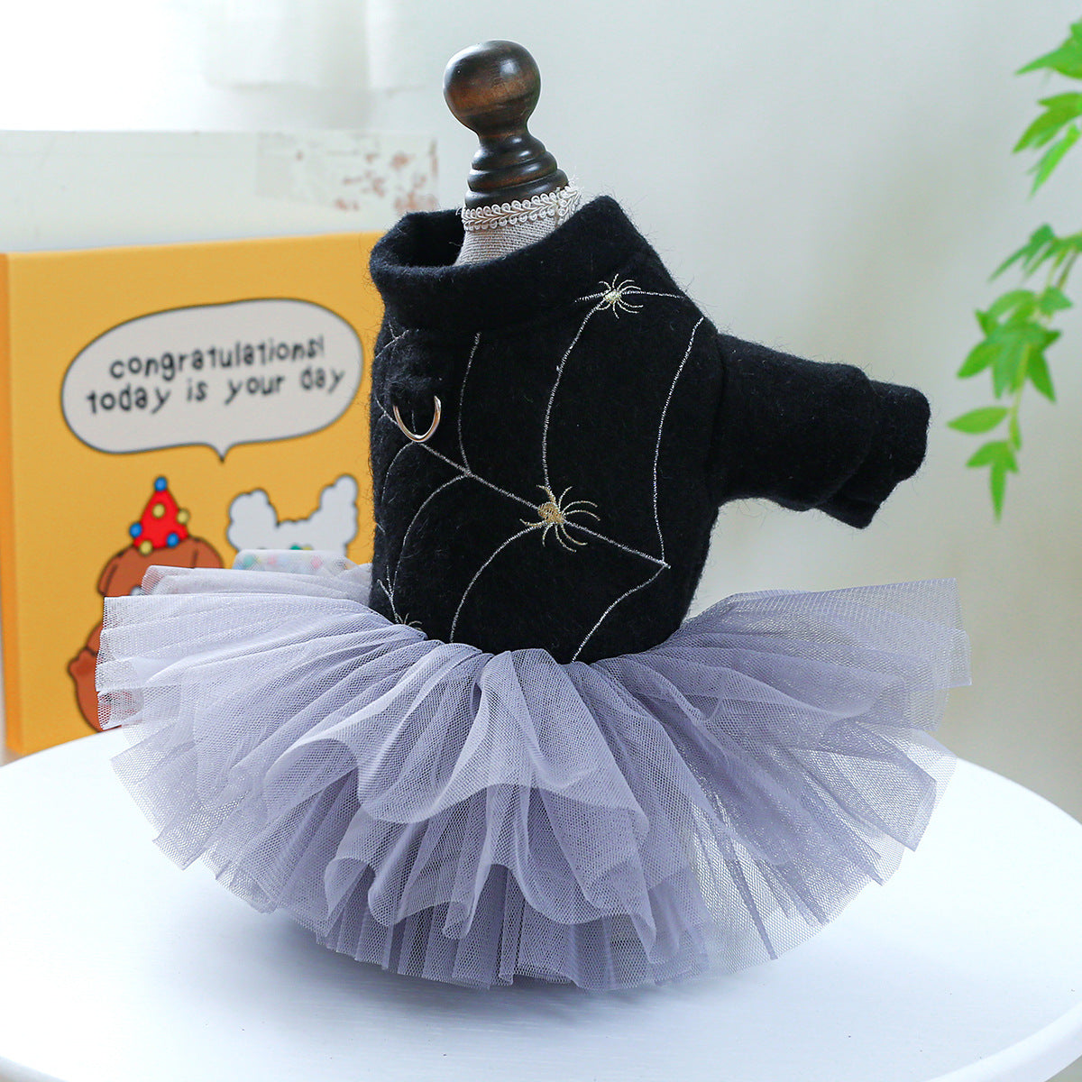 Halloween Lace Spider Dog Cat Dress