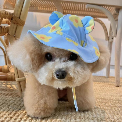 Summer Floral Dog Bikini with Hat