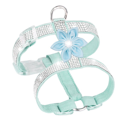 Bling Flower Decor Dog Harness